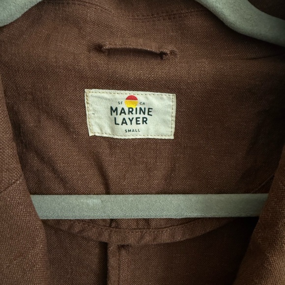 Marine Layer Flora Hemp Blazer Brown Small - Picture 6 of 8
